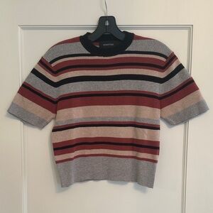 MINKPINK Rust and Black Striped Sweater